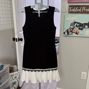 Enfocus Studio Black and White Midi Dress
